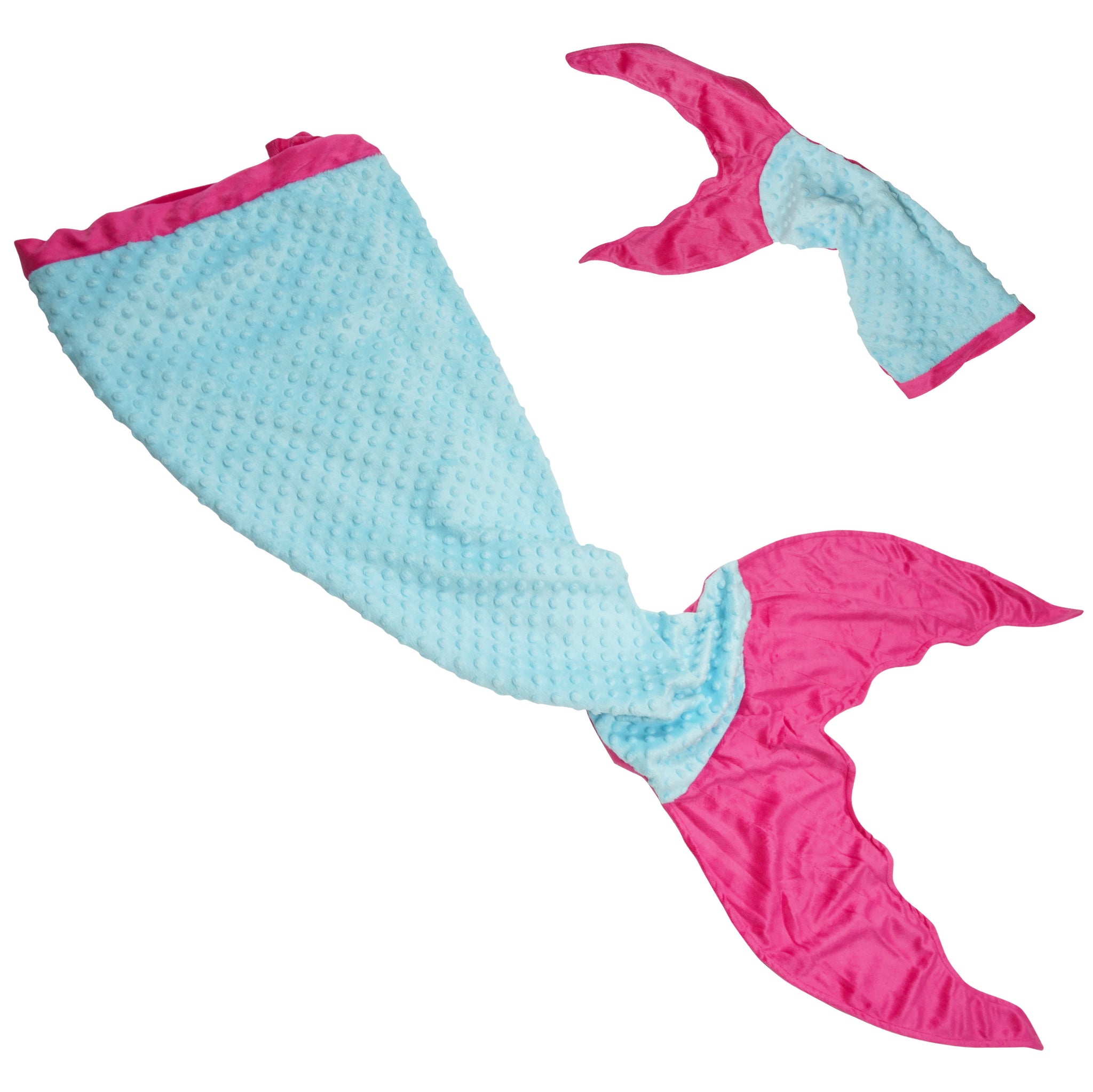 Mermaid Tail Blanket for Girls - Tuquoise (With Bonus Doll Blanket Included)