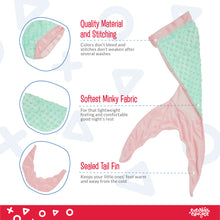 Mermaid Tail Blanket for Girls - Aqua (With Bonus Doll Blanket Included)