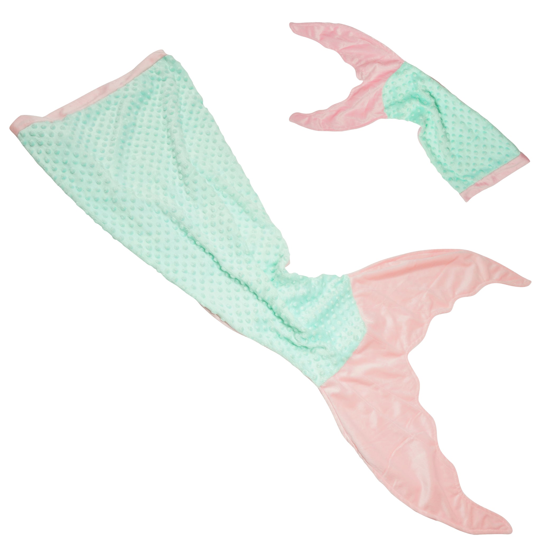 Mermaid Tail Blanket for Girls - Aqua (With Bonus Doll Blanket Included)
